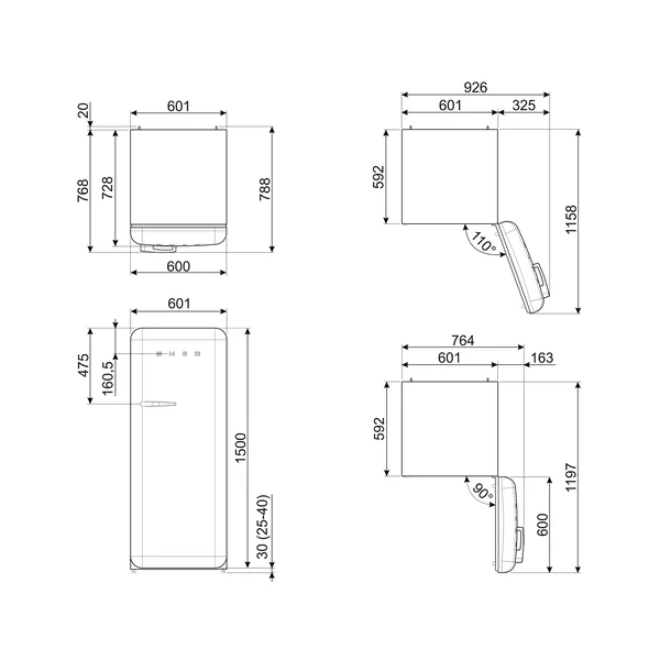 Refrigerador Smeg 1 Puerta, 220v, Acero, FAB28RSV5