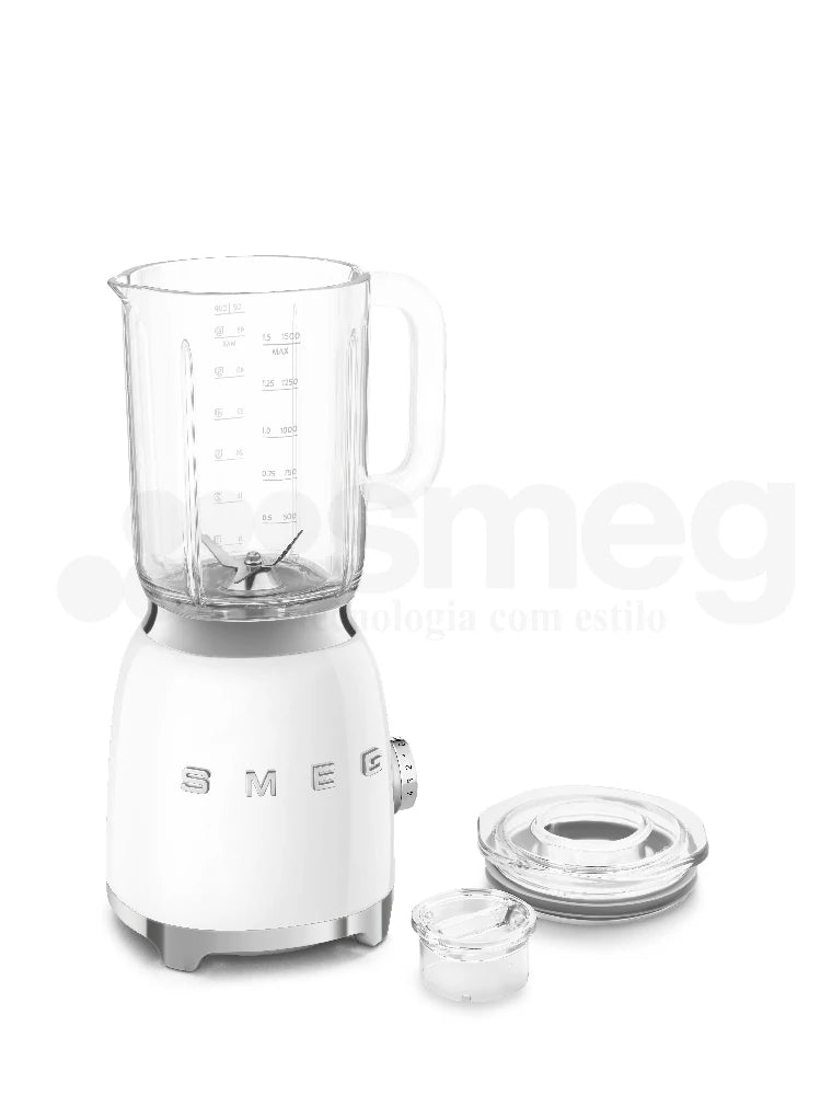 Licuadora Smeg, Estilo años 50, 800W-220V, Blanco, BLF03WHEU
