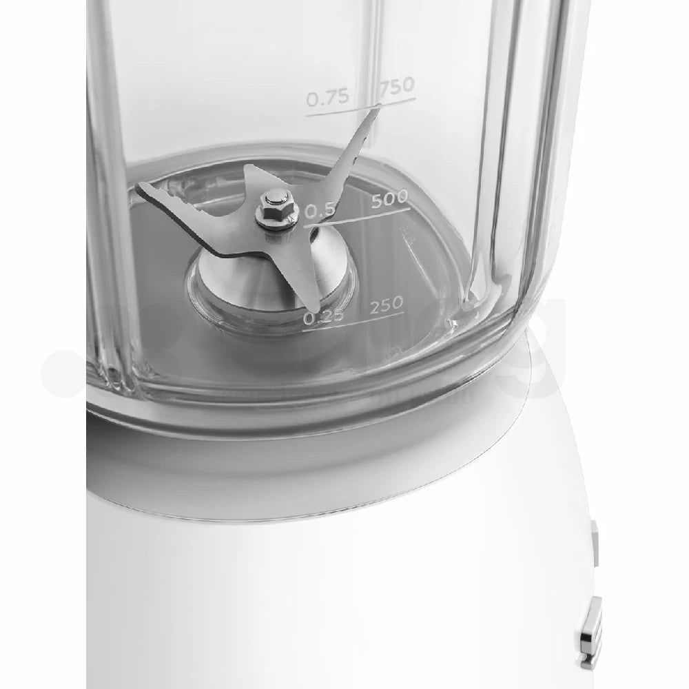 Licuadora Smeg, Estilo años 50, 800W-220V, Blanco, BLF03WHEU