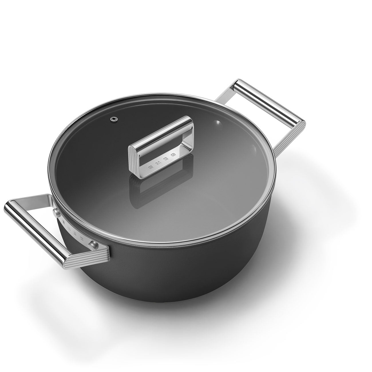 Olla Antiadherente Smeg, Estilo años 50, Negro, CKFC2411BLM