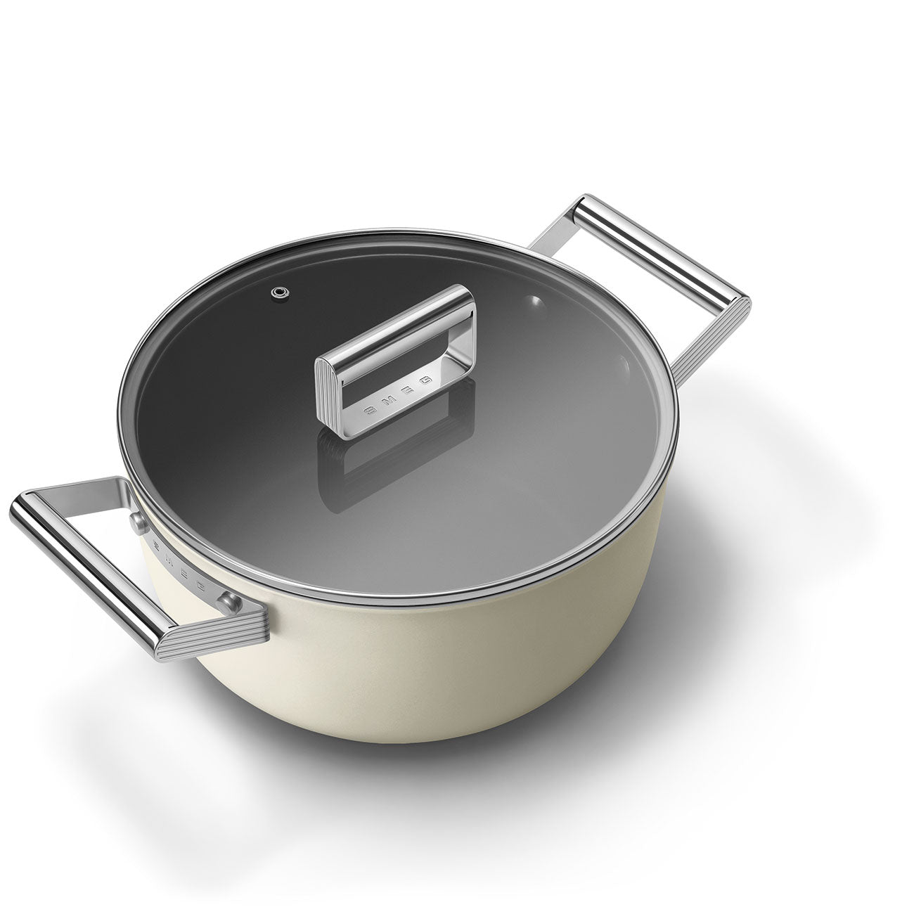 Olla Antiadherente Smeg, Estilo años 50, Crema, CKFC2411CRM