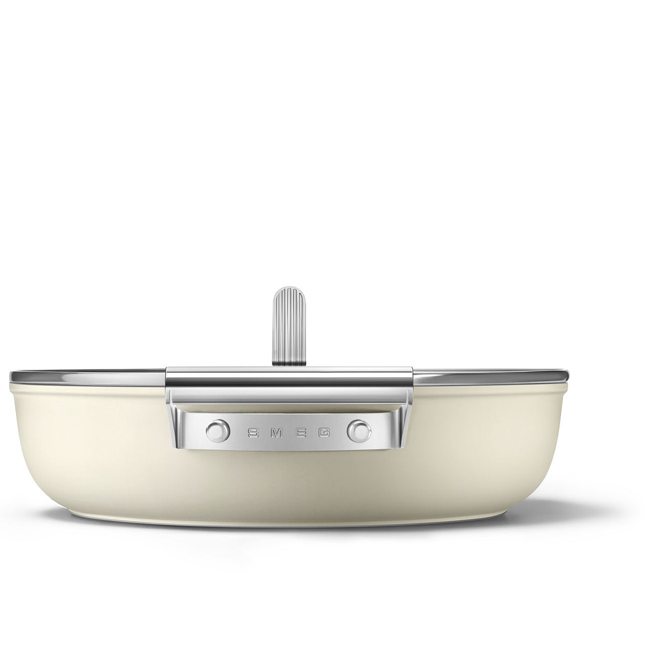 Cacerola Antiadherente Smeg, Estilo años 50, Crema, CKFD2811CRM
