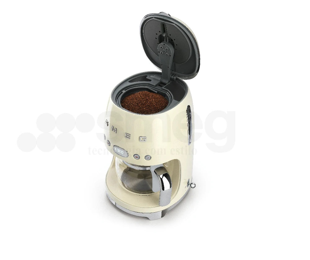 Cafetera de Goteo Smeg, Estilo años 50, 1050W, Crema, DCF02CREU