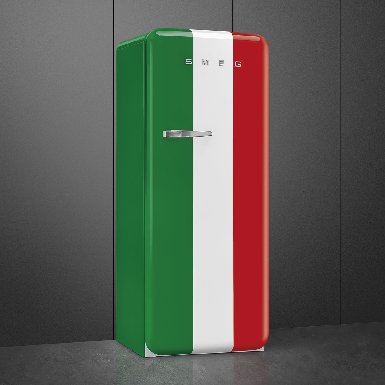Refrigerador Smeg 1 Puerta, Estilo años 50, Bisagra a la derecha, 220v, Decorado/Especial, FAB28RDIT6