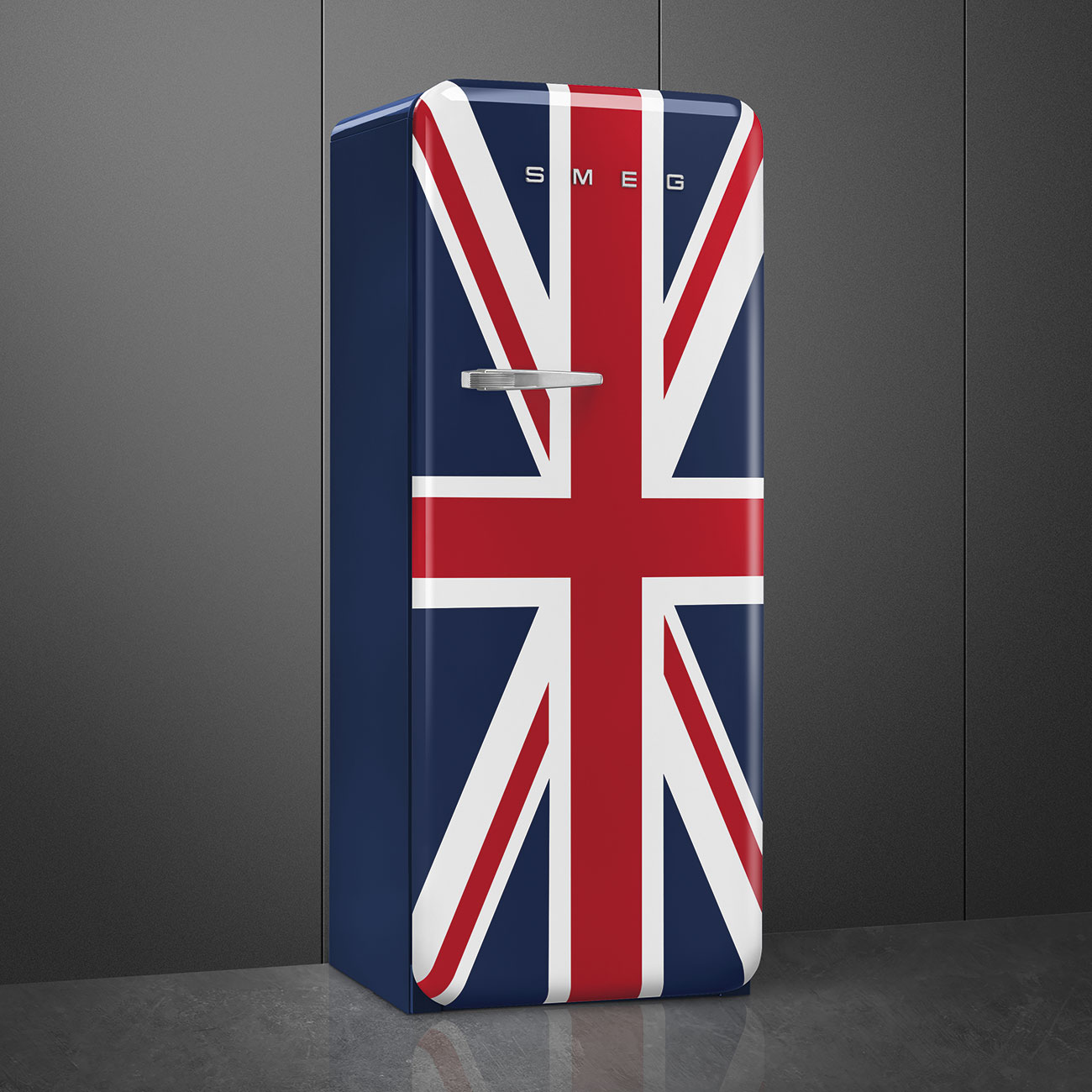 Refrigerador Smeg 1 Puerta, Estilo anõs 50, Bisagra a la derecha, 220v, Union Jack, FAB28RDUJ6