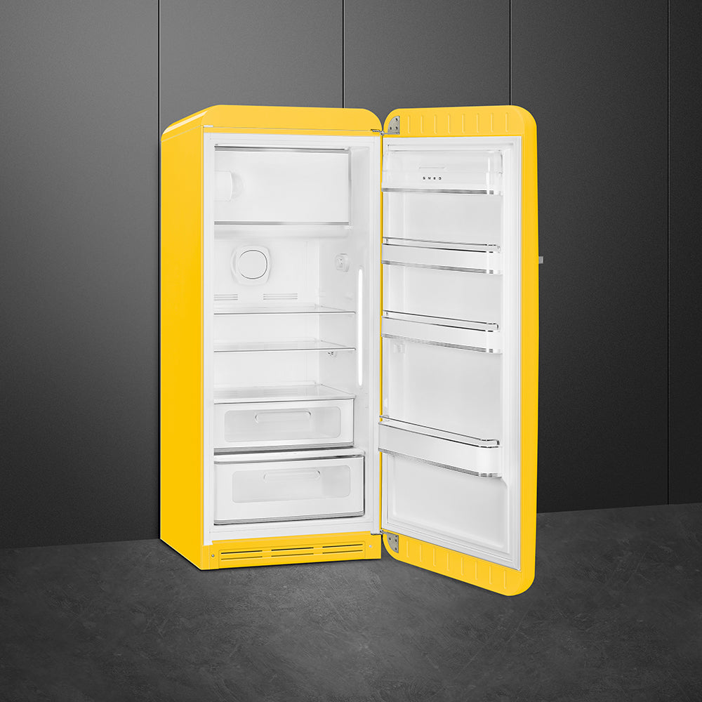 Refrigerador Smeg 1 Puerta, Estilo anõs 50, Bisagra a la derecha, 220v, Amarillo, FAB28RYW5