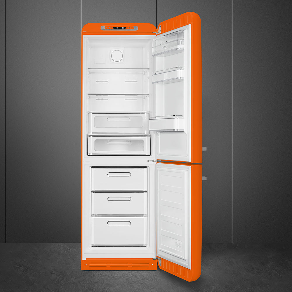 Refrigerador Smeg 2 Puertas, Estilo anõs 50, Bisagra a la derecha, 220v, Naranja, FAB32ROR5