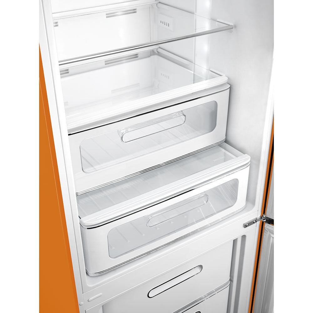 Refrigerador Smeg 2 Puertas, Estilo anõs 50, Bisagra a la derecha, 220v, Naranja, FAB32ROR5