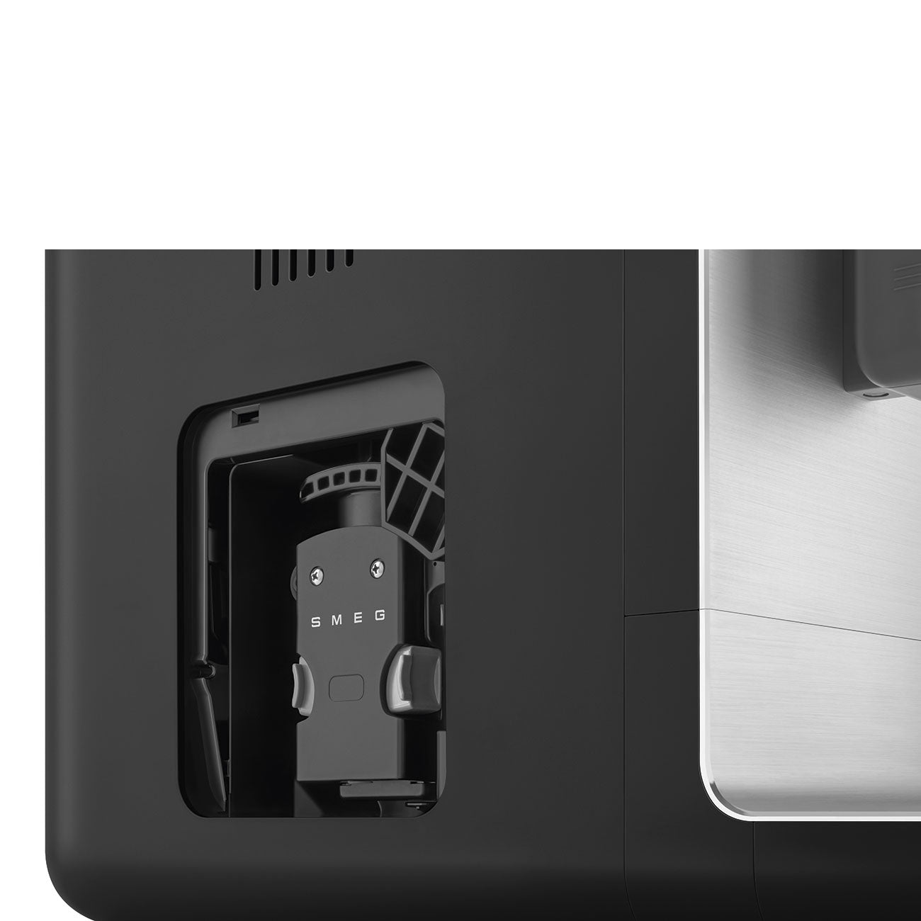 Cafetera Superautomatica con Sistema de Leche Integrado Smeg, Estetica Collezione, 1350w, Negra, BCC13BLMEU