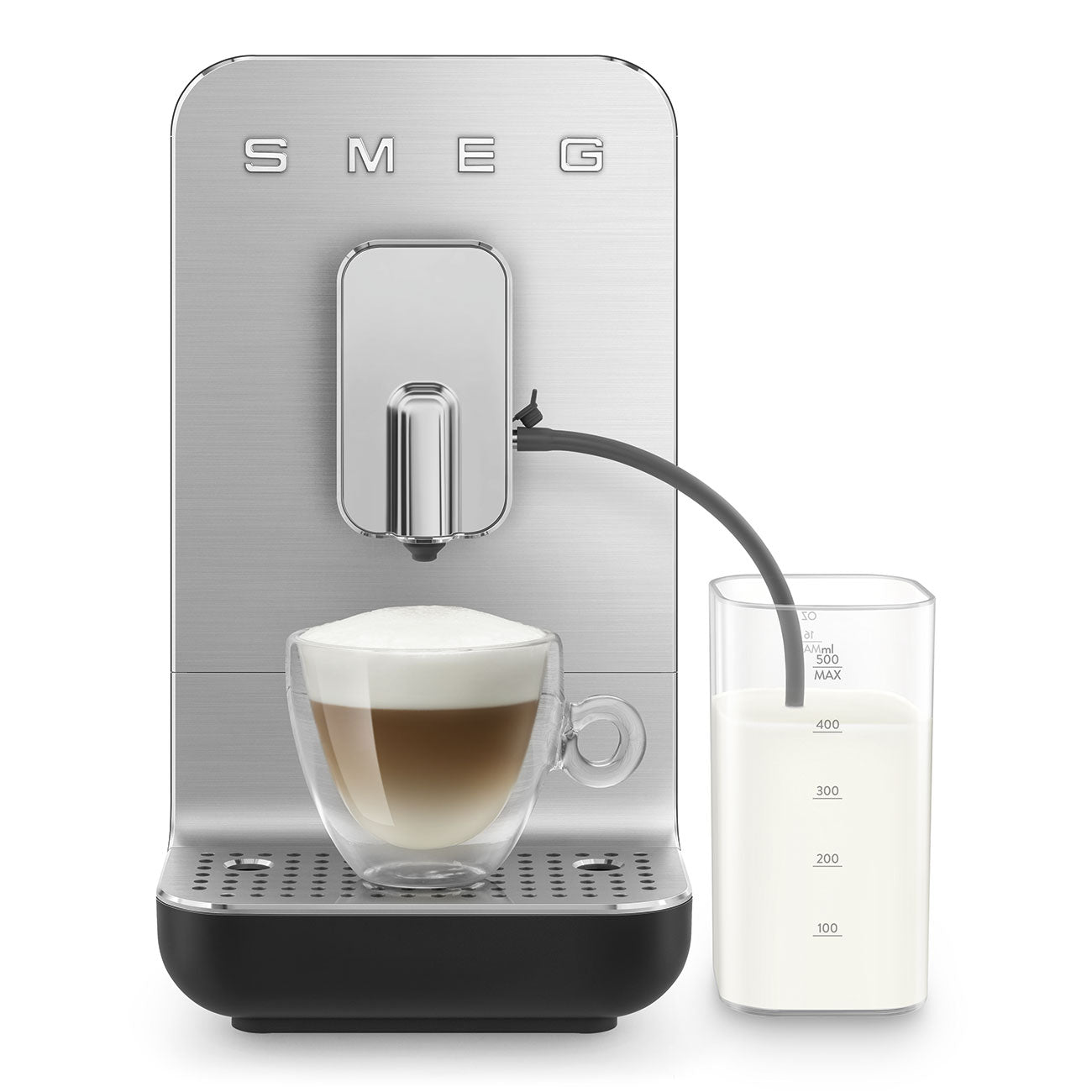 Cafetera Superautomatica con Sistema de Leche Integrado Smeg, Estetica Collezione, 1350w, Negra, BCC13BLMEU