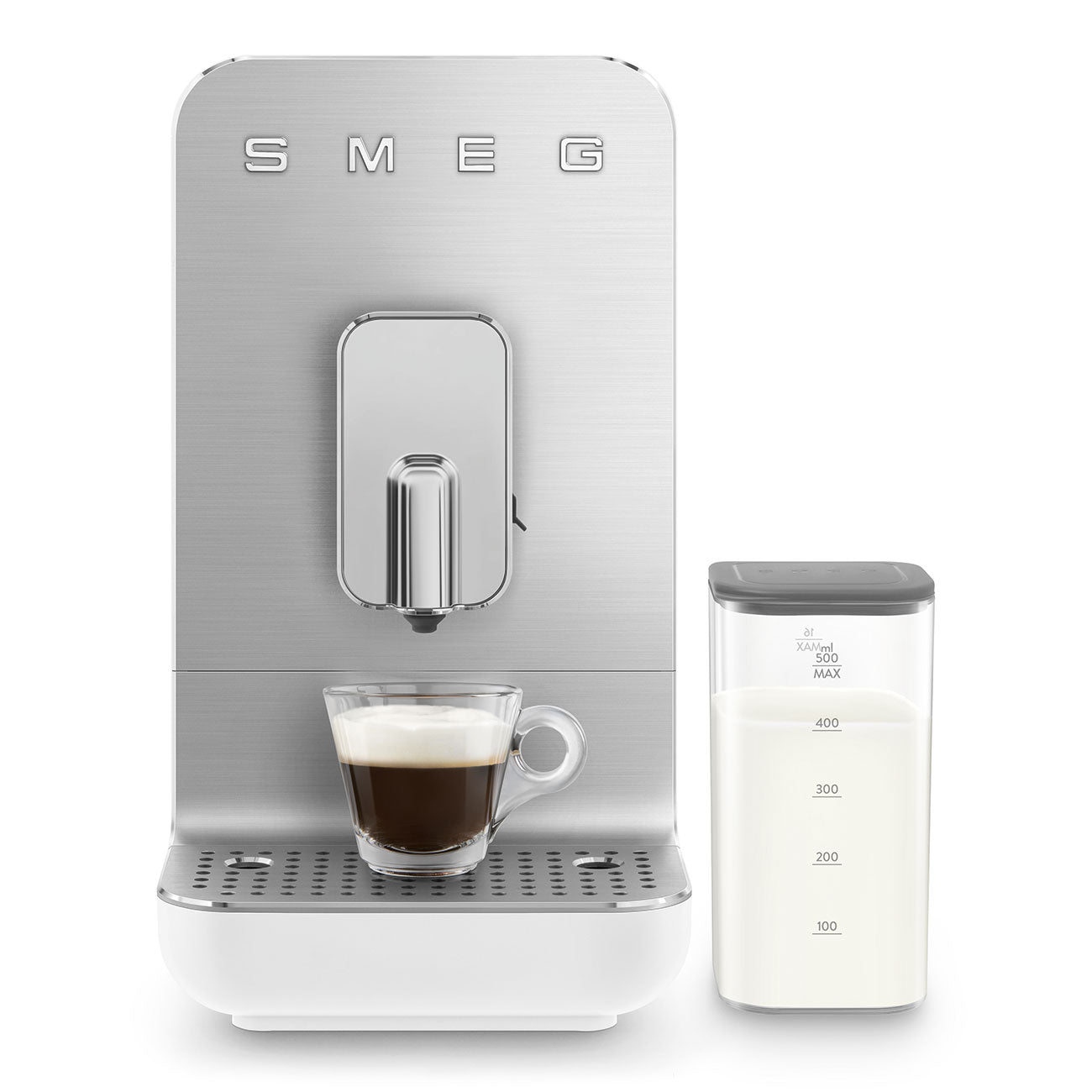 Cafetera Superautomatica con Sistema de Leche Integrado Smeg, Estetica Collezione, 1350w, Blanco, BCC13WHEU
