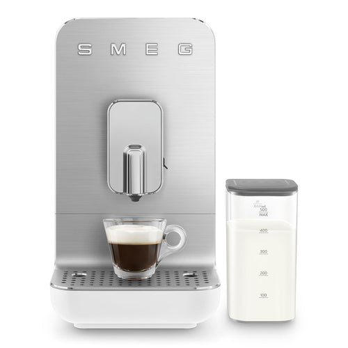 Cafetera Superautomatica con Sistema de Leche Integrado Smeg, Estetica Collezione, 1350w, Blanco, BCC13WHEU
