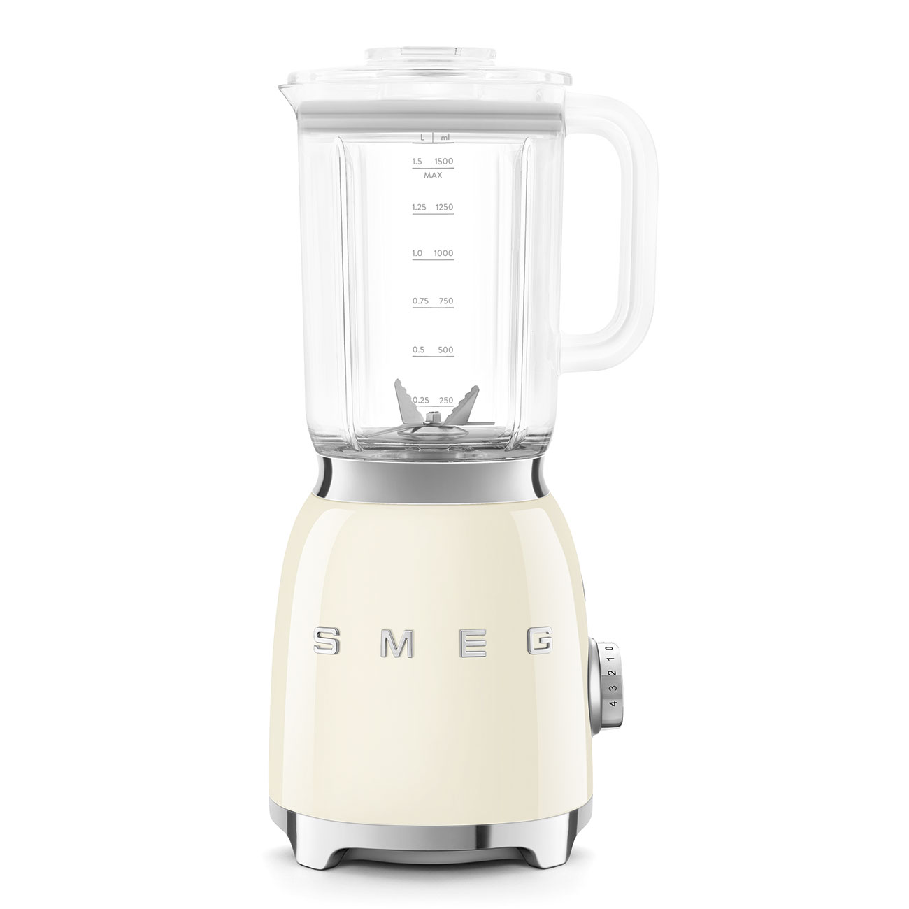 Licuadora Smeg, Estilo años 50, 800W-220V, Crema, BLF03CREU