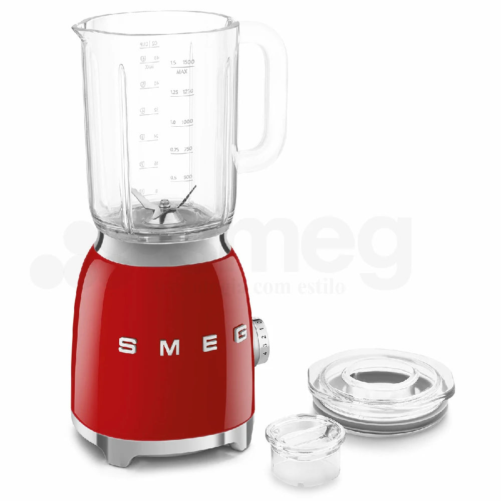 Licuadora Smeg, Estilo años 50, 800W-220V, Rojo, BLF03RDEU