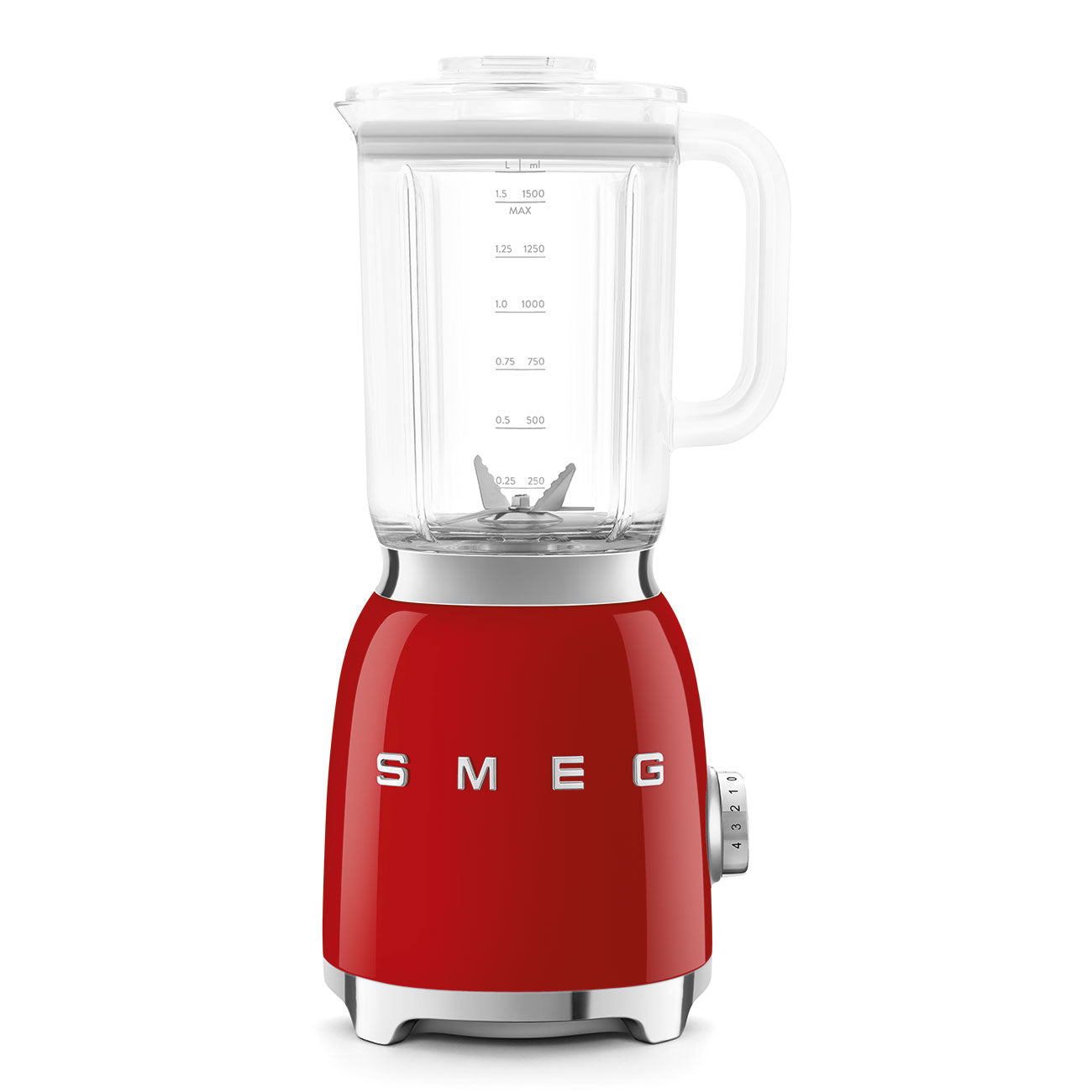 Licuadora Smeg, Estilo años 50, 800W-220V, Rojo, BLF03RDEU