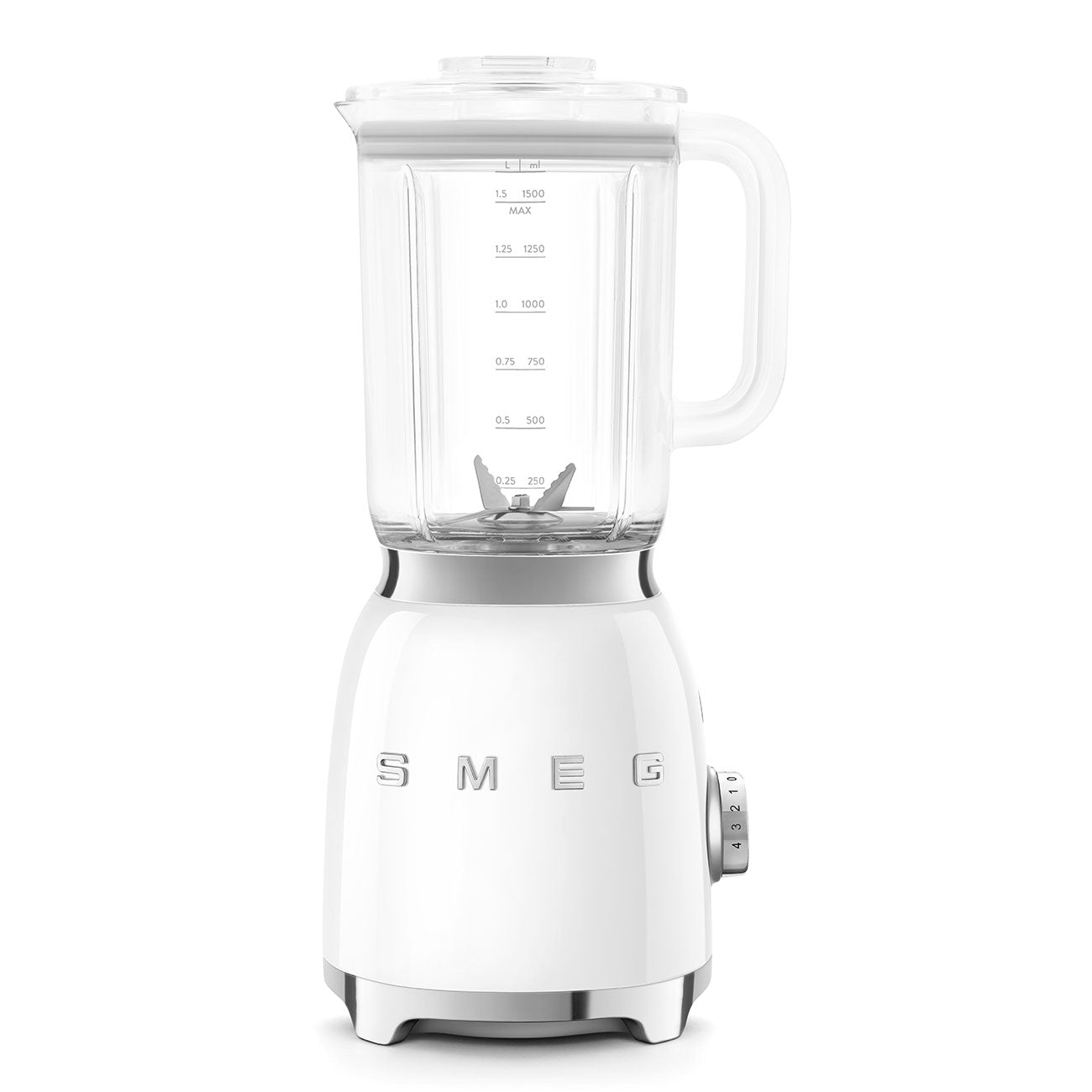 Licuadora Smeg, Estilo años 50, 800W-220V, Blanco, BLF03WHEU