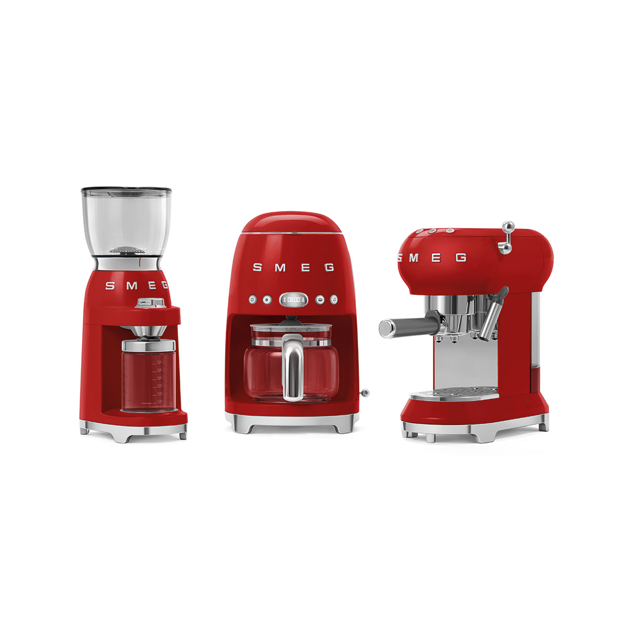 Molinillo de Café Smeg, Estilo años 50, 150w, Rojo, CGF01RDEU