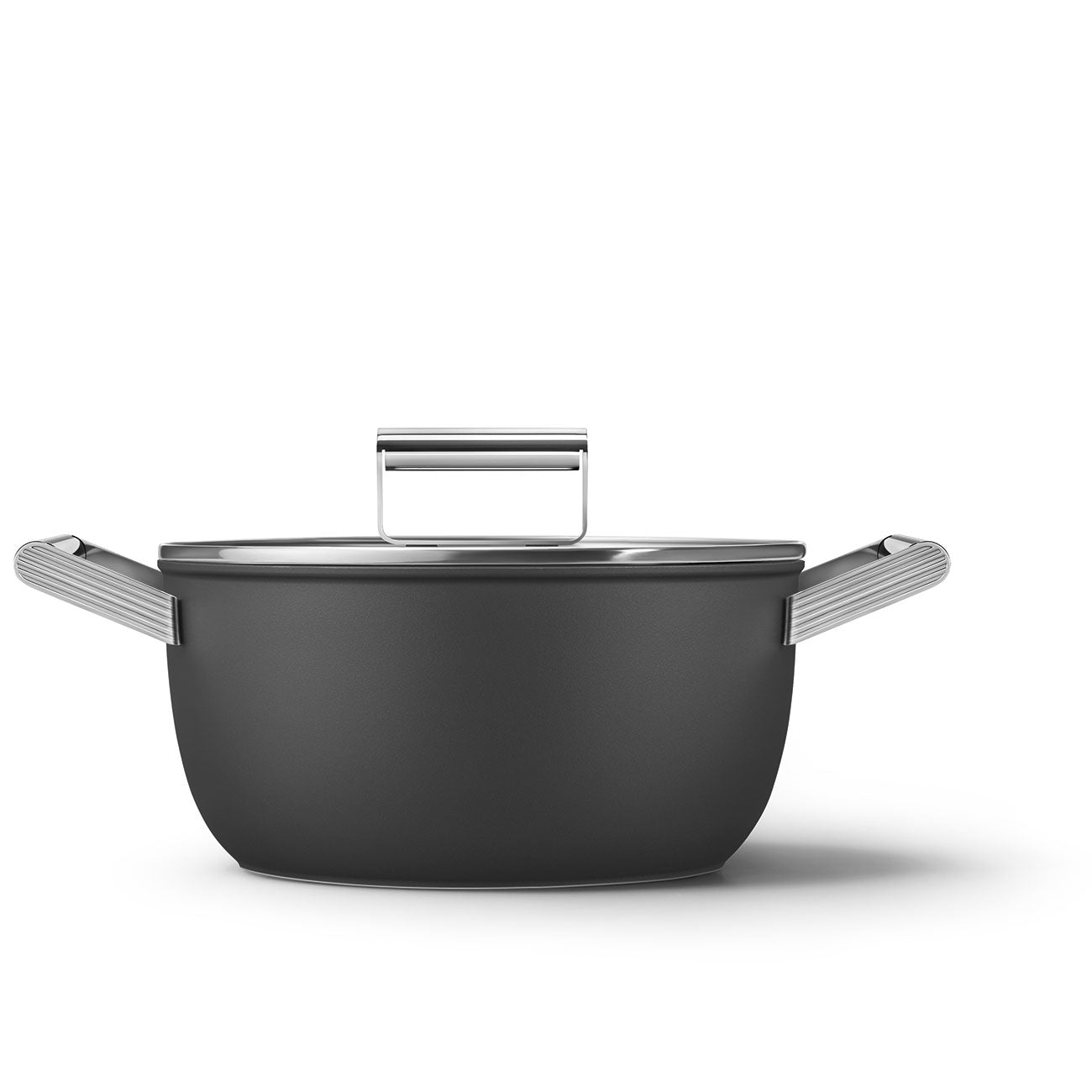 Olla Antiadherente Smeg, Estilo años 50, Negro, CKFC2411BLM