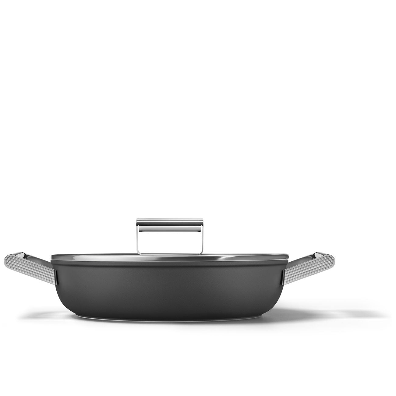 Cacerola Antiadherente Smeg, Estilo años 50, Negro, CKFD2811BLM