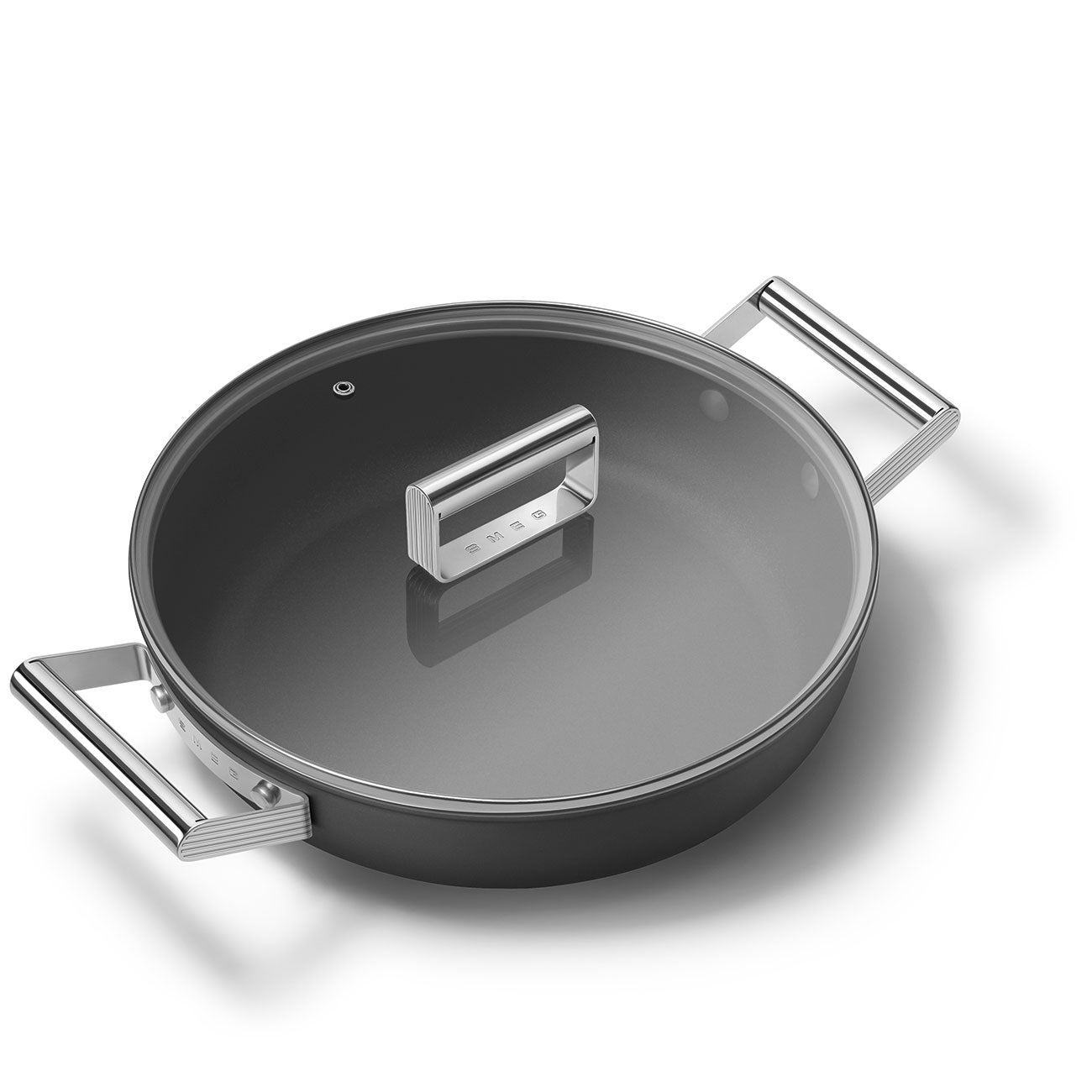 Cacerola Antiadherente Smeg, Estilo años 50, Negro, CKFD2811BLM