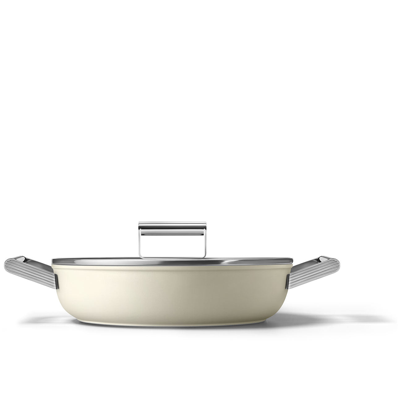 Cacerola Antiadherente Smeg, Estilo años 50, Crema, CKFD2811CRM