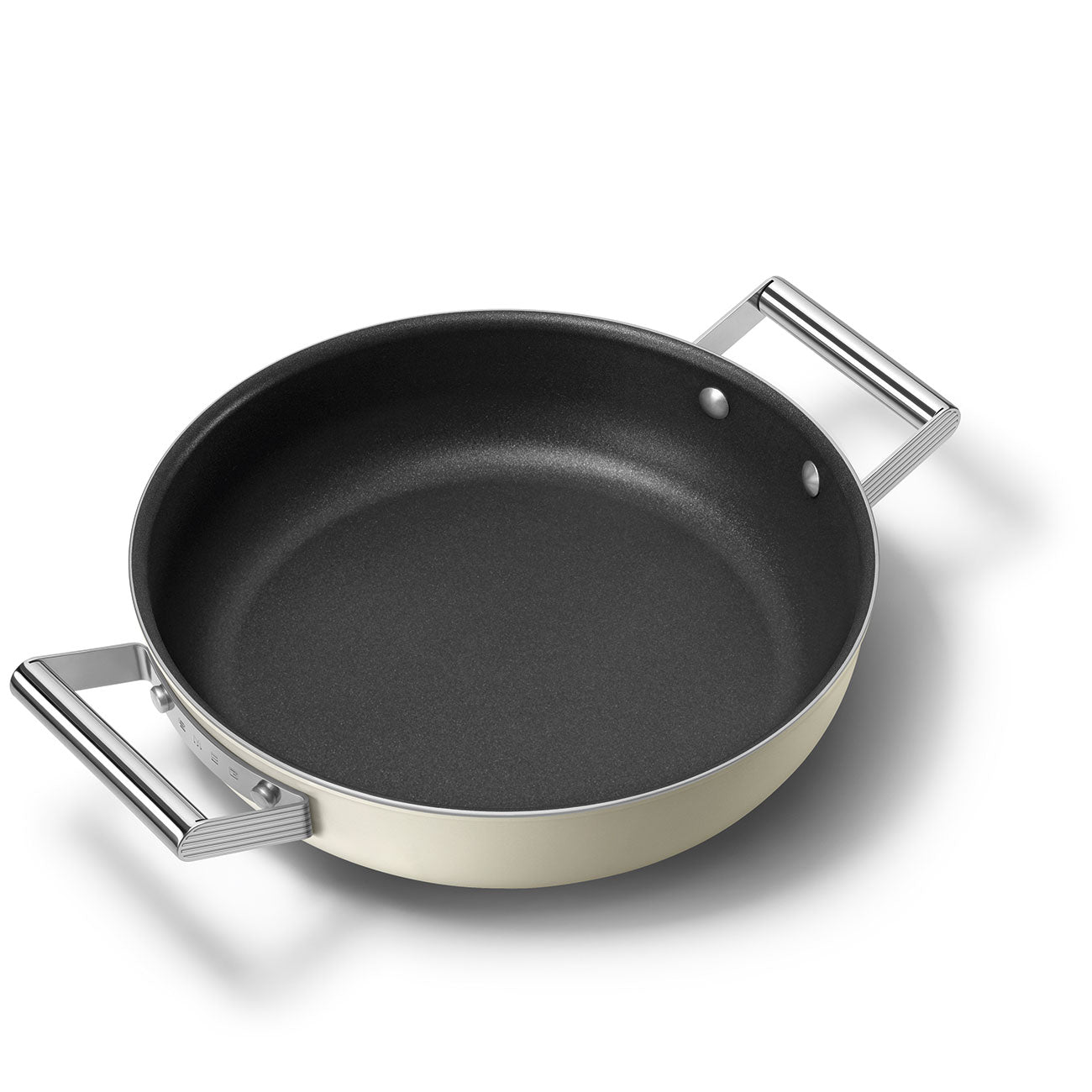 Cacerola Antiadherente Smeg, Estilo años 50, Crema, CKFD2811CRM