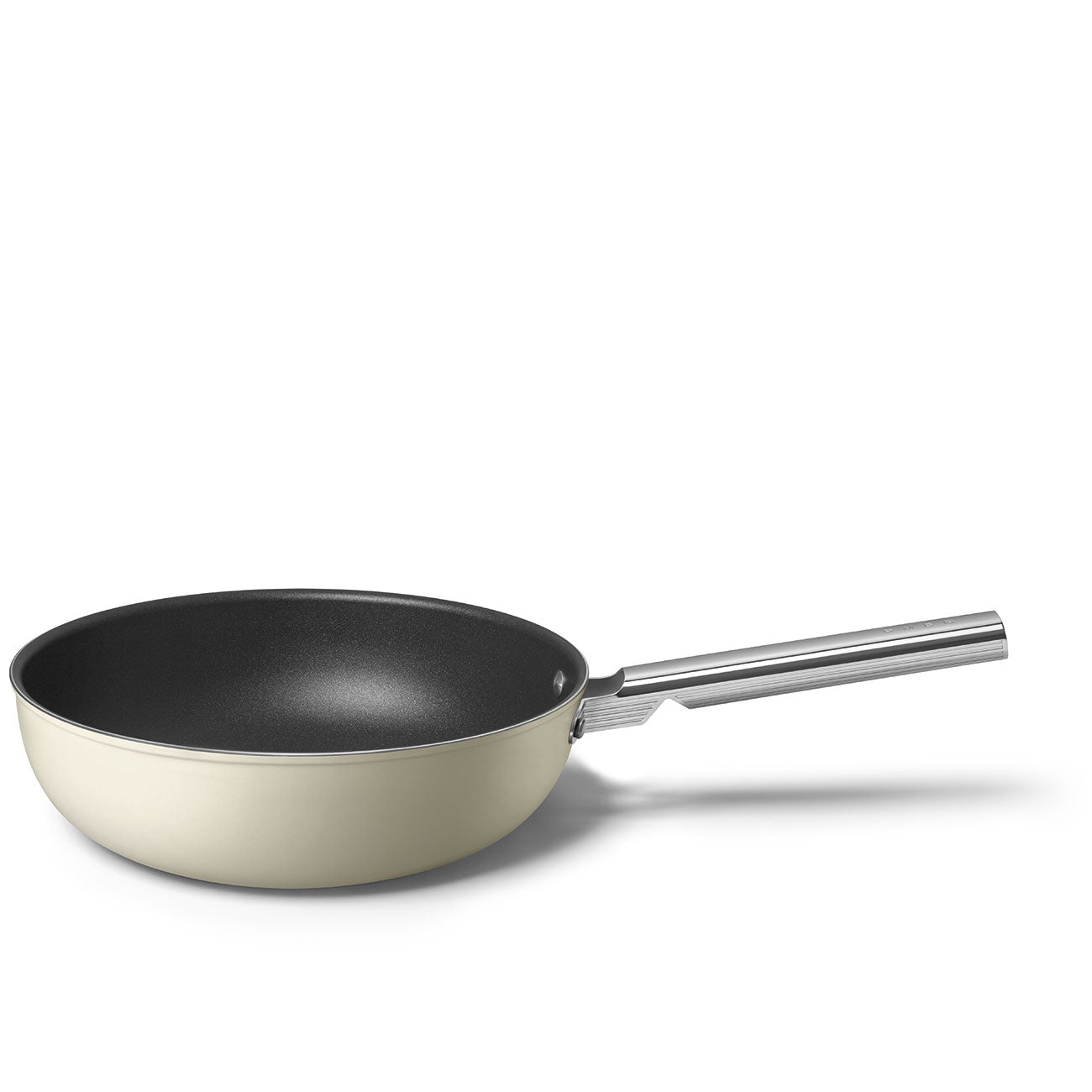 Wok Antiadherente Smeg, Estilo años 50, Crema, CKFW3001CRM