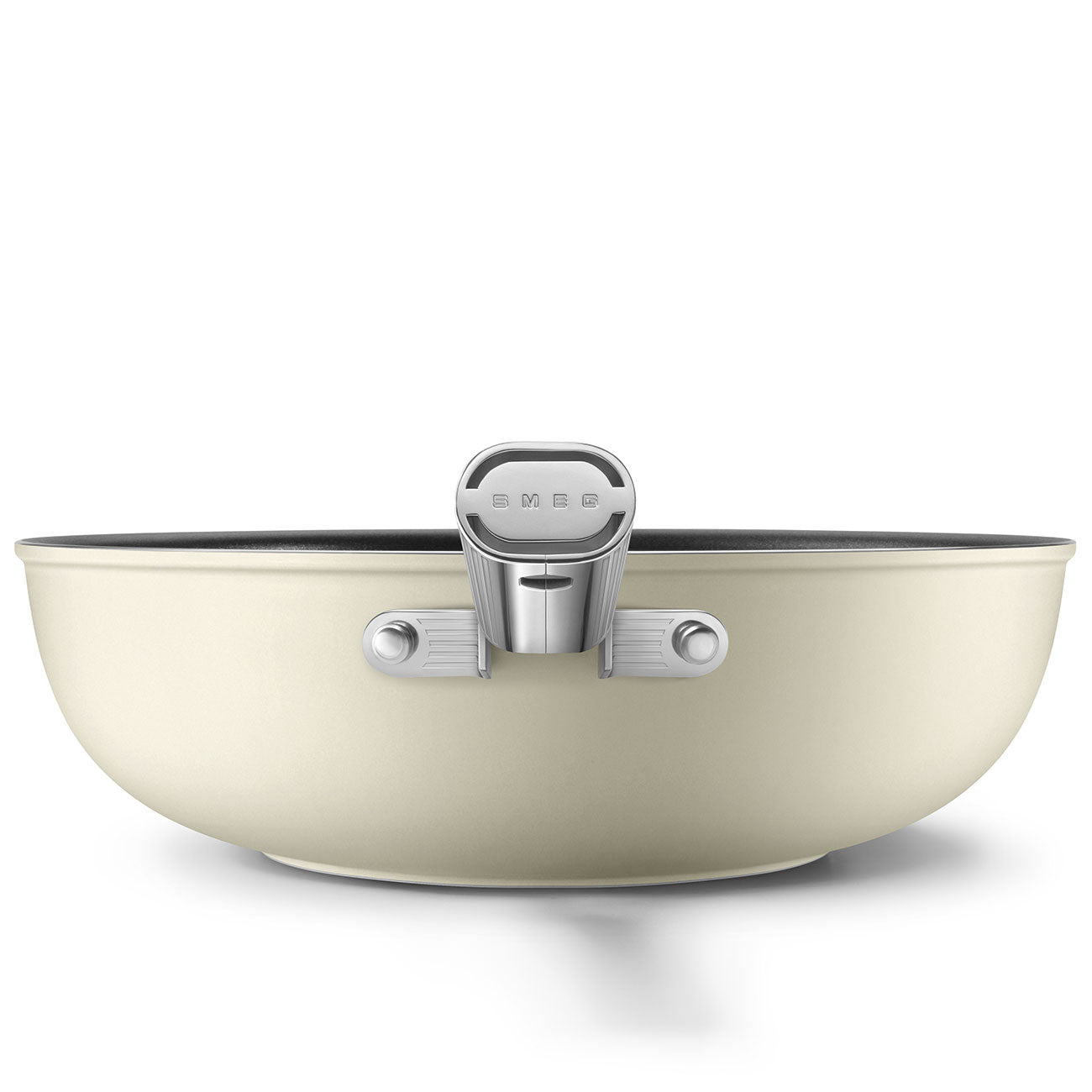 Wok Antiadherente Smeg, Estilo años 50, Crema, CKFW3001CRM