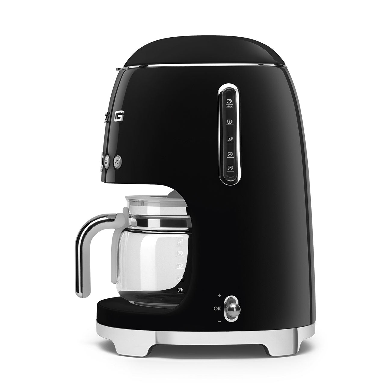 Cafetera de Goteo Smeg, Estilo años 50,1050W,  Negro, DCF02BLEU