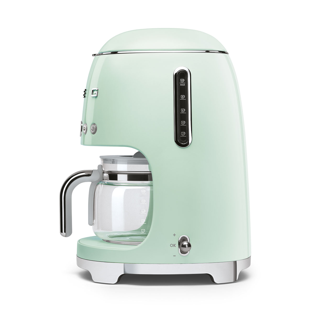Cafetera de Goteo Smeg, Estilo años 50, 1050W, Verde agua, DCF02PGEU