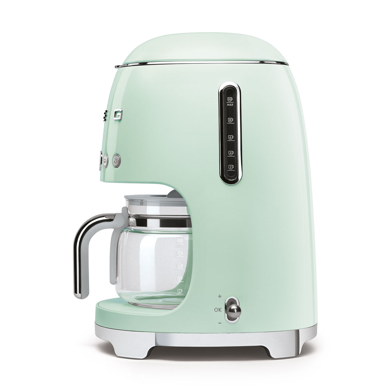 Cafetera de Goteo Smeg,  Estilo años 50, 1050W, Verde Pastel, DFC02PGEU