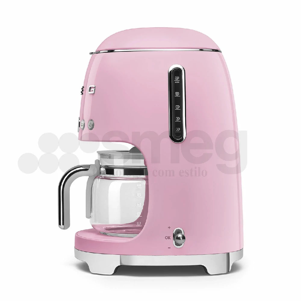 Cafetera de Goteo Smeg, Estilo años 50, 1050W, Rosa, DCF02PKEU