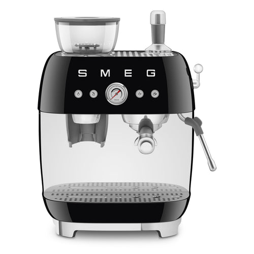 Cafetera Espresso Manual con Molinillo Smeg, Estilo años 50, 1650w, Negro, EGF03BLEU