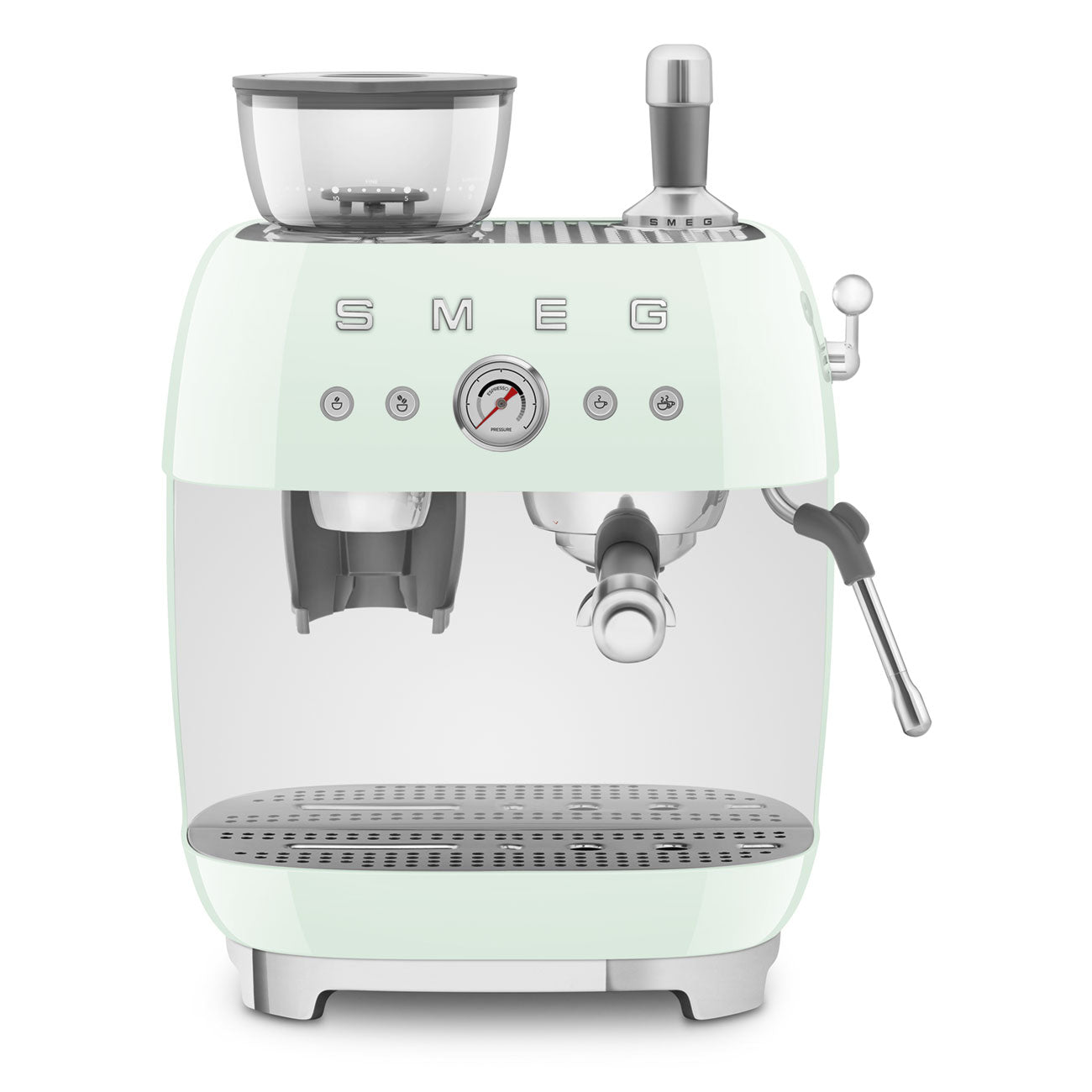 Cafetera Espresso Manual con Molinillo Smeg, Estilo años 50, 1650w, Verde Pastel, EGF03PGEU
