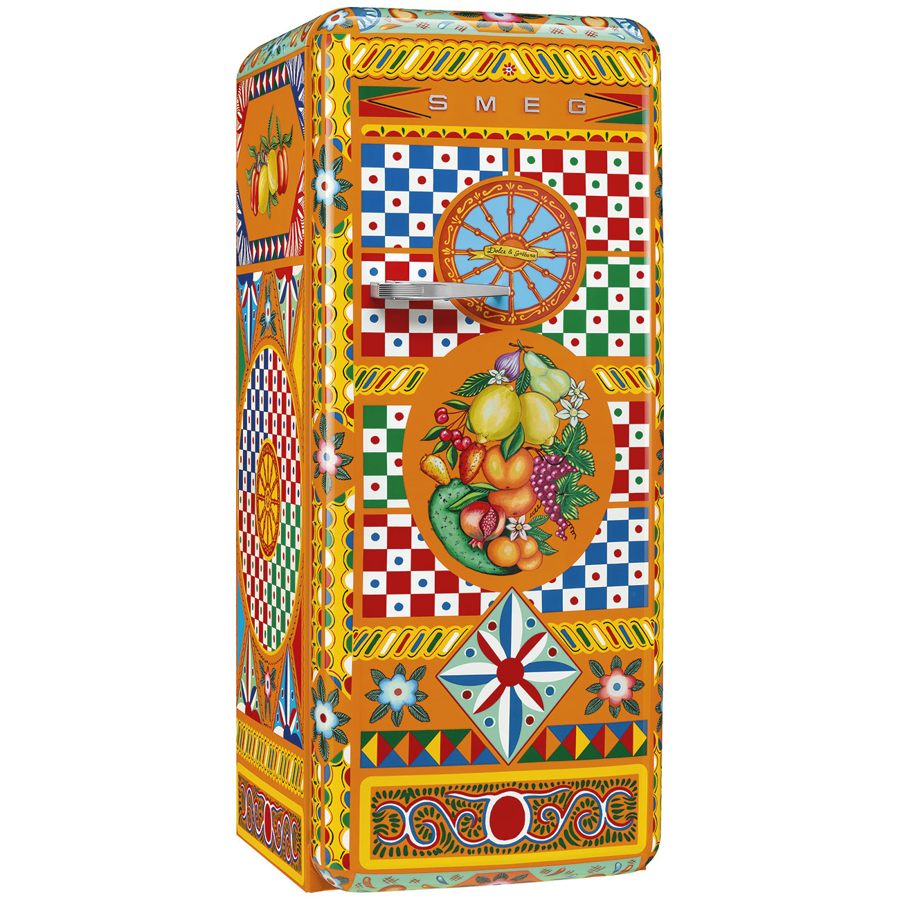 Refrigerador Smeg 1 Puerta, Estilo años 50, Bisagra a la derecha, 220v, Dolce & Gabbana, FAB28RDGC6