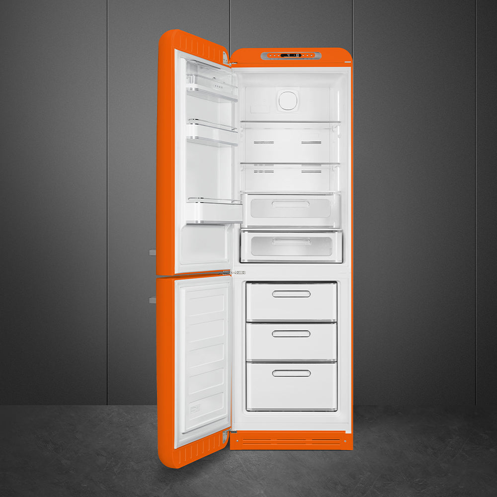 Refrigerador Smeg 2 Puertas, Estilo anõs 50, Bisagra a la izquierda, 220v, Naranja, FAB32LOR5