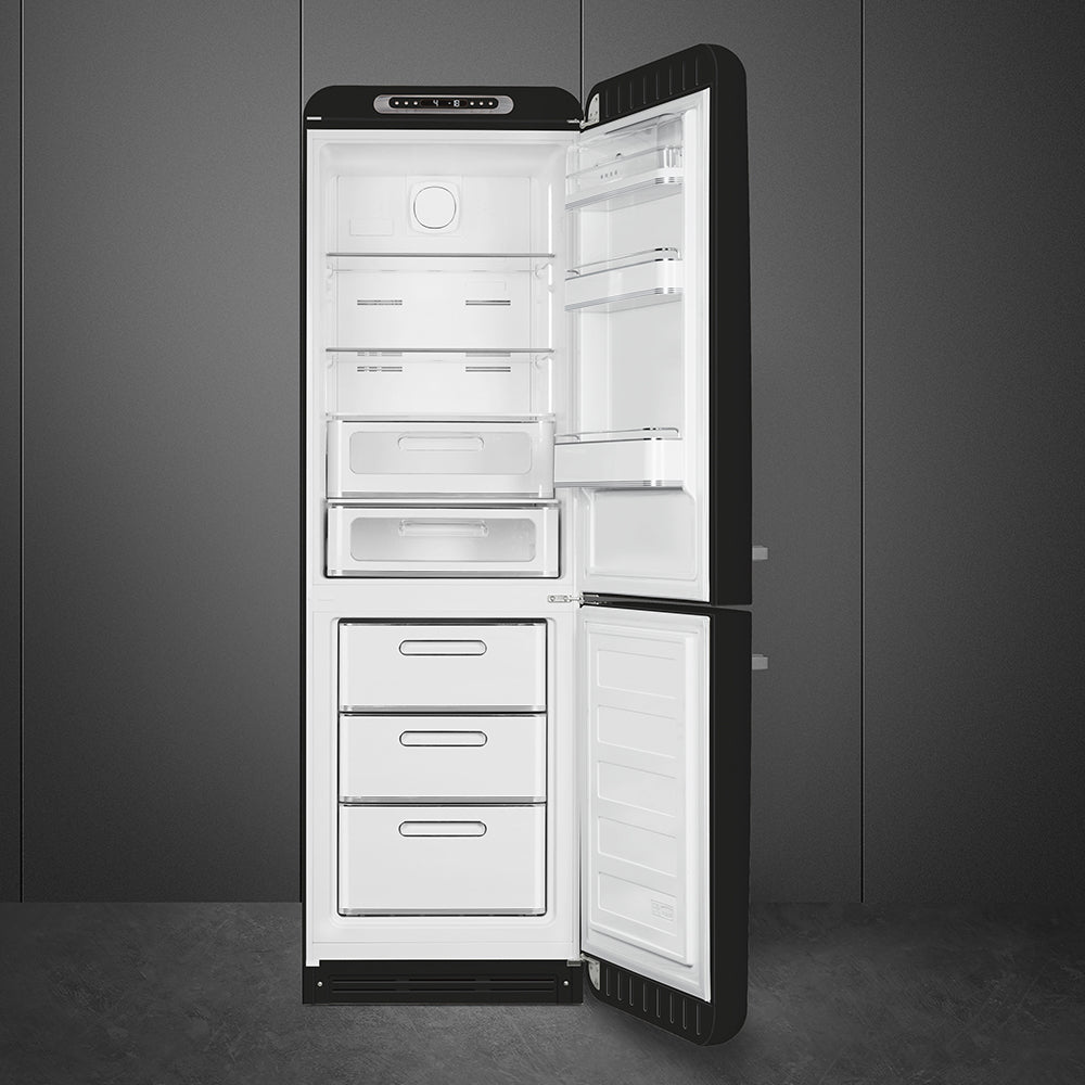 Refrigerador Smeg 2 Puertas, Estilo anõs 50, Bisagra a la derecha, 220v, Negro, FAB32RBL5