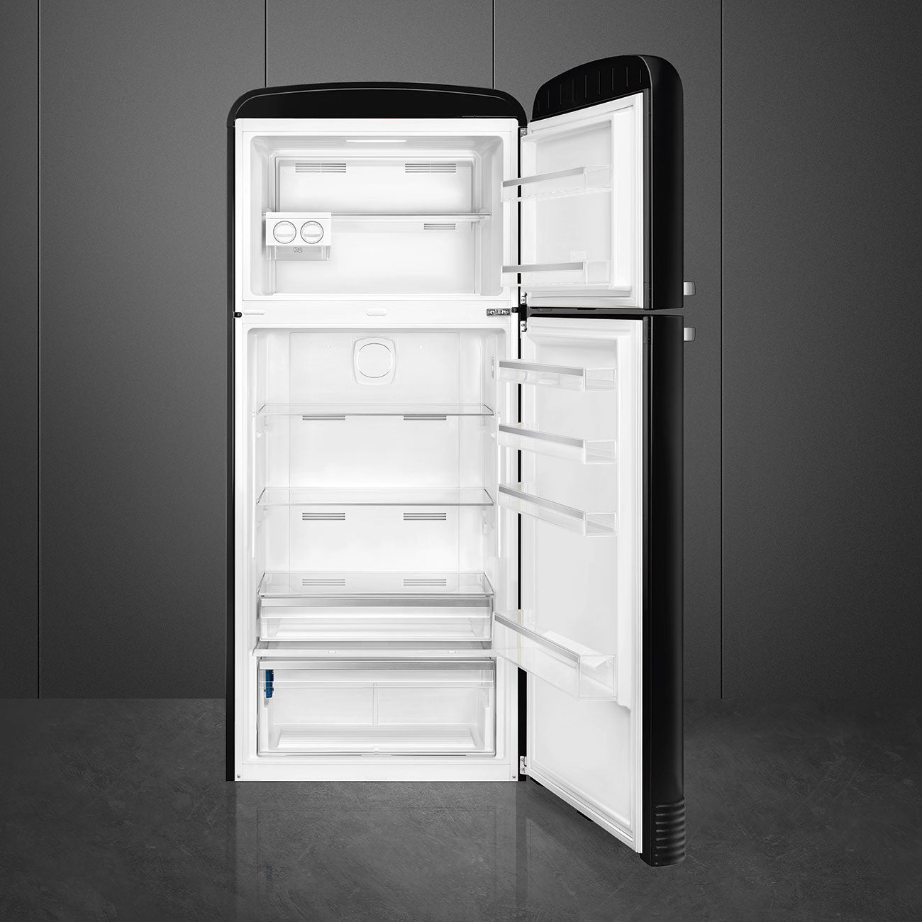 Refrigerador Smeg 2 Puertas, Estilo anõs 50, 524L, Bisagra a la derecha, 220v, Negro, FAB50RBL5