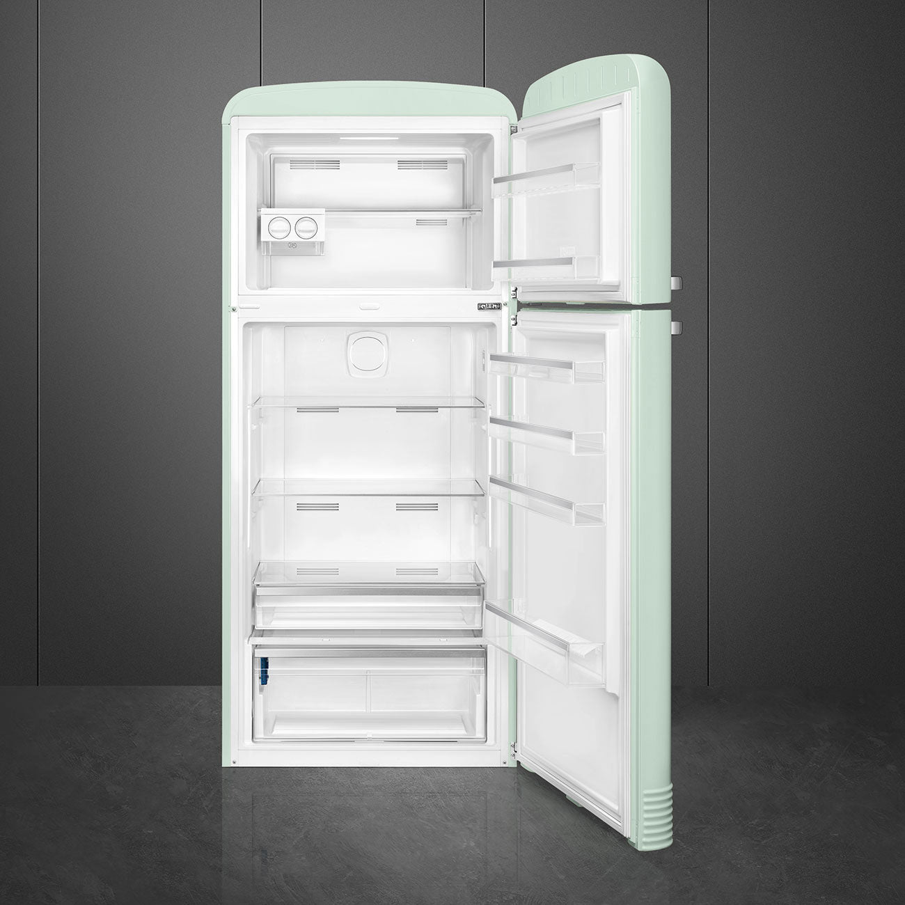 Refrigerador Smeg 2 Puertas, Estilo anõs 50, 524L, Bisagra a la derecha, 220v, Verde Pastel, FAB50RPG5