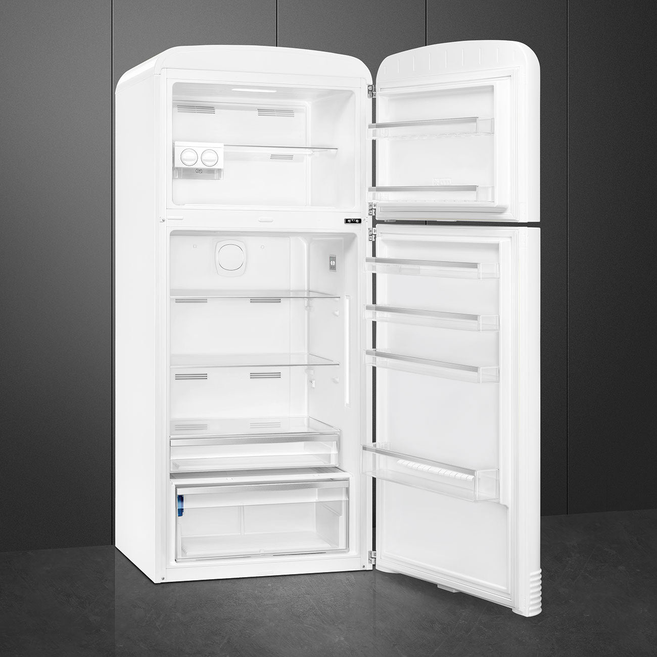 Refrigerador Smeg 2 Puertas, Estilo anõs 50, 524L, Bisagra a la derecha, 220v, Blanco, FAB50RWH5
