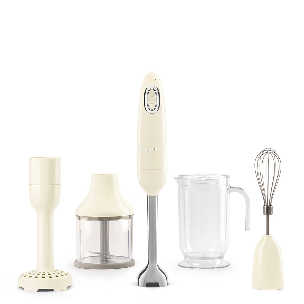 Batidora de mano con accesorios Smeg, Estilo años 50, 700w, Crema, HBF22CREU