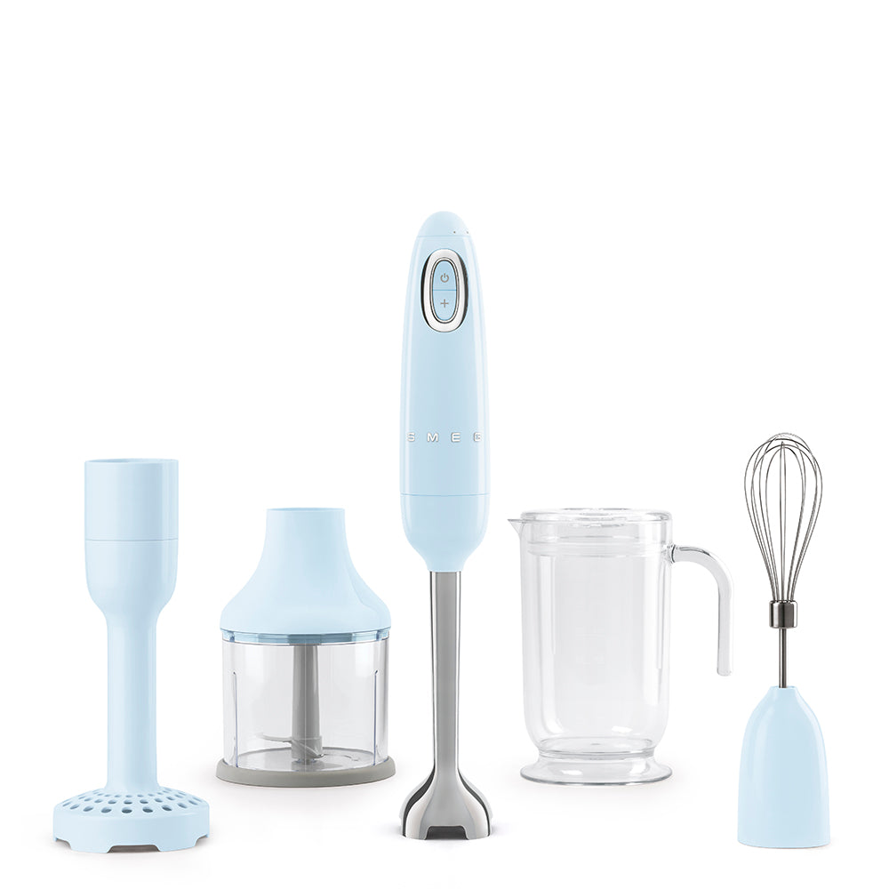Batidora de mano con accesorios Smeg, Estilo años 50, 700w, Azul, HBF22PBEU