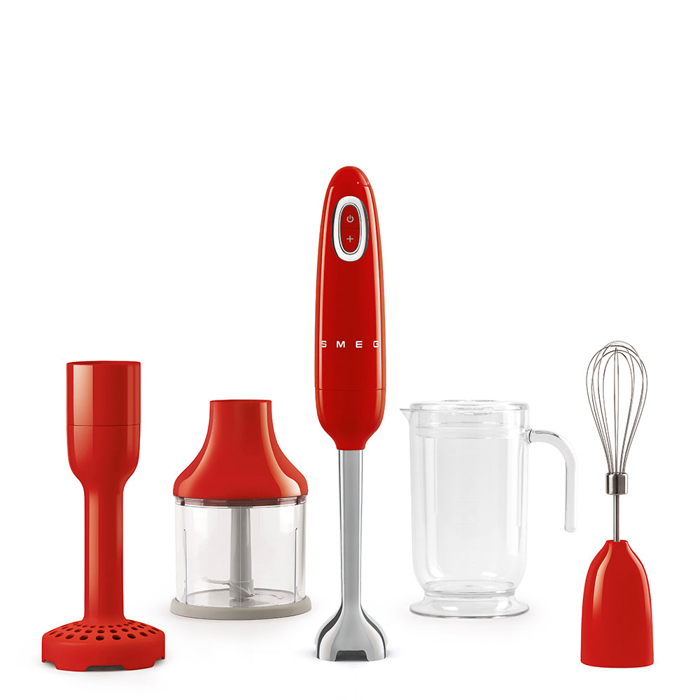 Batidora de mano con accesorios Smeg, Estilo años 50, 700w, Rojo, HBF22RDEU