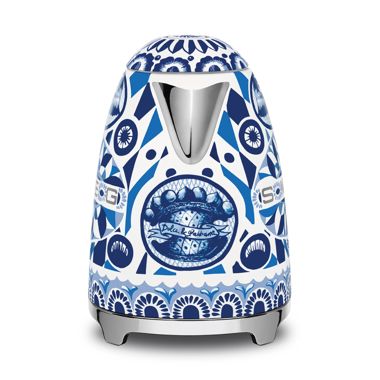 Hervidor Eléctrico Smeg, Estilo años 50, Dolce Gabbana Azul Mediterraneo, 220V, KLF03DGBEU