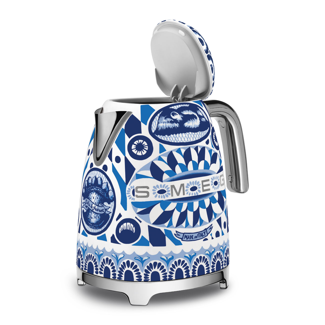 Hervidor Eléctrico Smeg, Estilo años 50, Dolce Gabbana Azul Mediterraneo, 220V, KLF03DGBEU