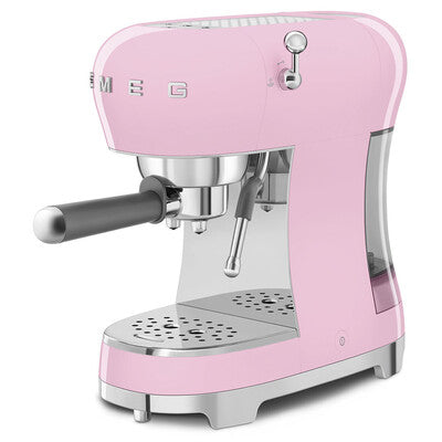 Cafetera Espresso Manual Smeg, Estilo años 50, 1350w, Rosa, ECF02PKEU