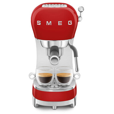 Cafetera Espresso Manual Smeg, Estilo años 50, 1350w, Rojo, ECF02RDEU