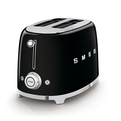 Tostadora Smeg, 2x2, Estilo años 50, Negro, TSF01BLEU