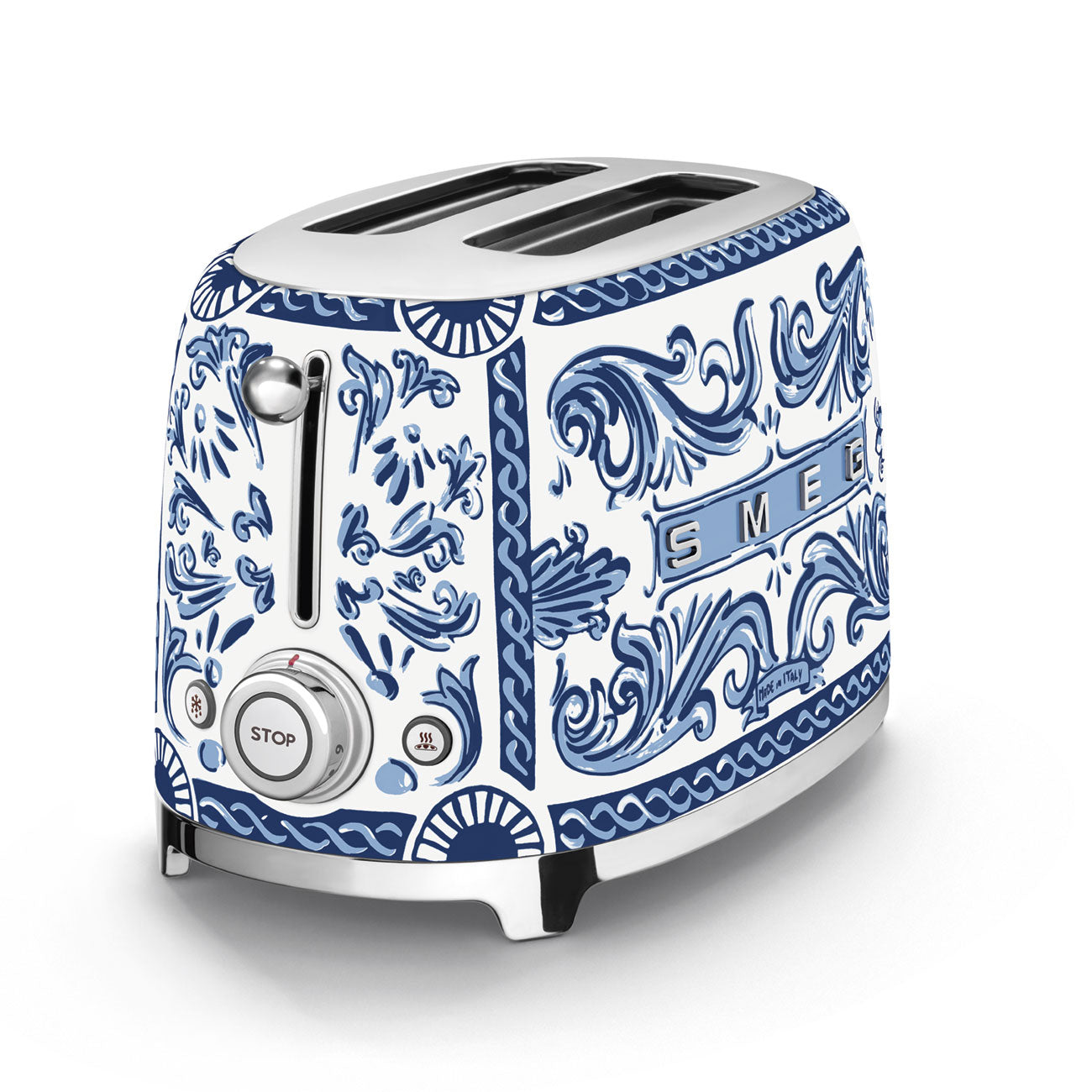 Tostadora Smeg, 2x2, Estilo Años 50, Dolce Gabbana Azul Mediterraneo, TSF01DGBEU
