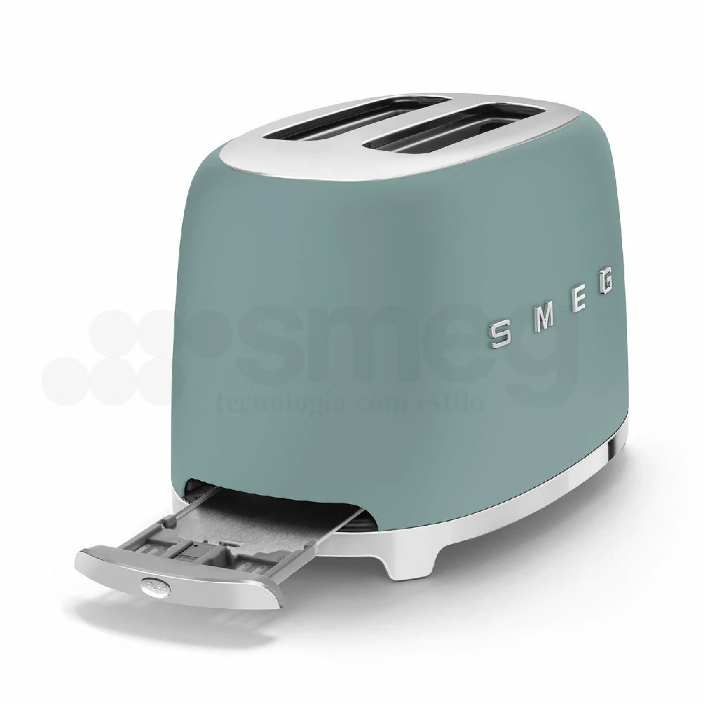 Tostadora Smeg, 2x2, Estilo años 50, Verde Esmeralda, TSF01EGMEU